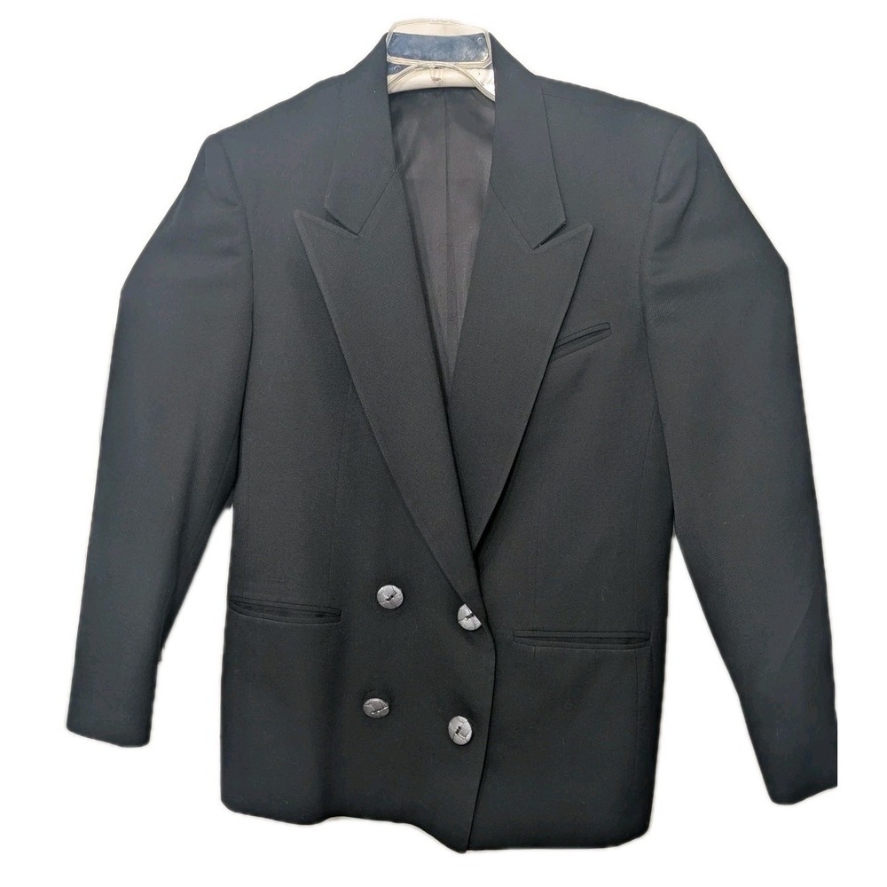 Vtg Austin Reed Women's size 14 Blazer 100% wool Black Lined London Eng corpcore